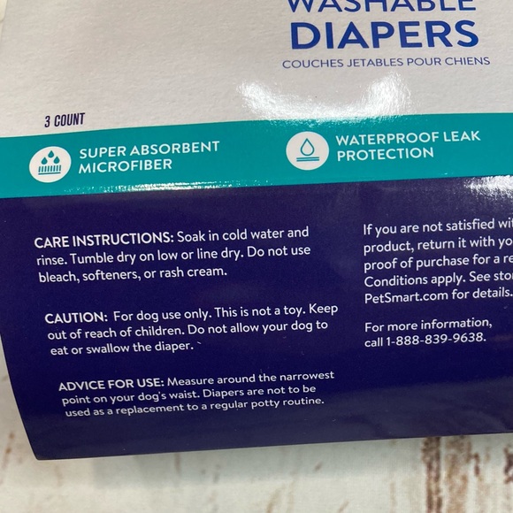 Top Paw Washable Diaper 1PK Purple Sz Small - Picture 4 of 10